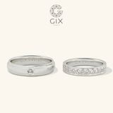  Nhẫn cưới kim cương vàng trắng 18k luxury đính đá cao cấp full hạt Gix Jewel 