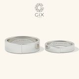  Cặp nhẫn cưới truyền thống vàng tây 18k đẹp trơn bản to khắc chữ Gix Jewel 