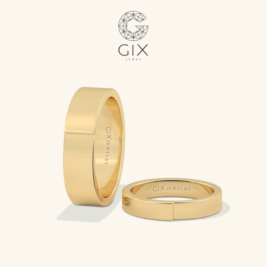  Cặp nhẫn cưới truyền thống vàng tây 18k - First Touch | Gix Jewel 