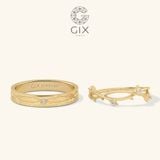  Nhẫn cưới kim cương vàng trắng 14k thiết kế đai cành - Verdelle | Gix Jewel 