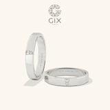  Cặp nhẫn cưới thiết kế riêng vàng tây 18k đẹp sang trọng vát cạnh gắn kim cương Gix Jewel 
