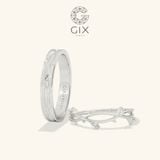  Nhẫn cưới kim cương vàng trắng 14k thiết kế đai cành - Verdelle | Gix Jewel 