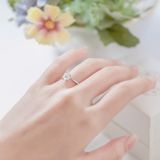  Nhẫn cầu hôn đơn giản vàng trắng 10k đính kim cương - Sweet Fern | Gixjewel 