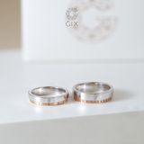  Nhẫn cưới Colore hai màu thiết kế đẹp vàng 18k khắc tên Gix Jewel 