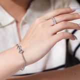  Nhẫn vàng 18k & bạc 925 nữ đính kim cương đơn giản đeo sang trọng thời trang Gix 