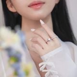  Nhẫn cầu hôn đẹp vàng trắng đẹp nhất đính kim cương nhân tạo Gix Jewel 