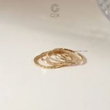  Nhẫn bạc trơn nữ s925 vàng 18k vát mỏng đeo ngón trỏ cá tính Gix Jewel 