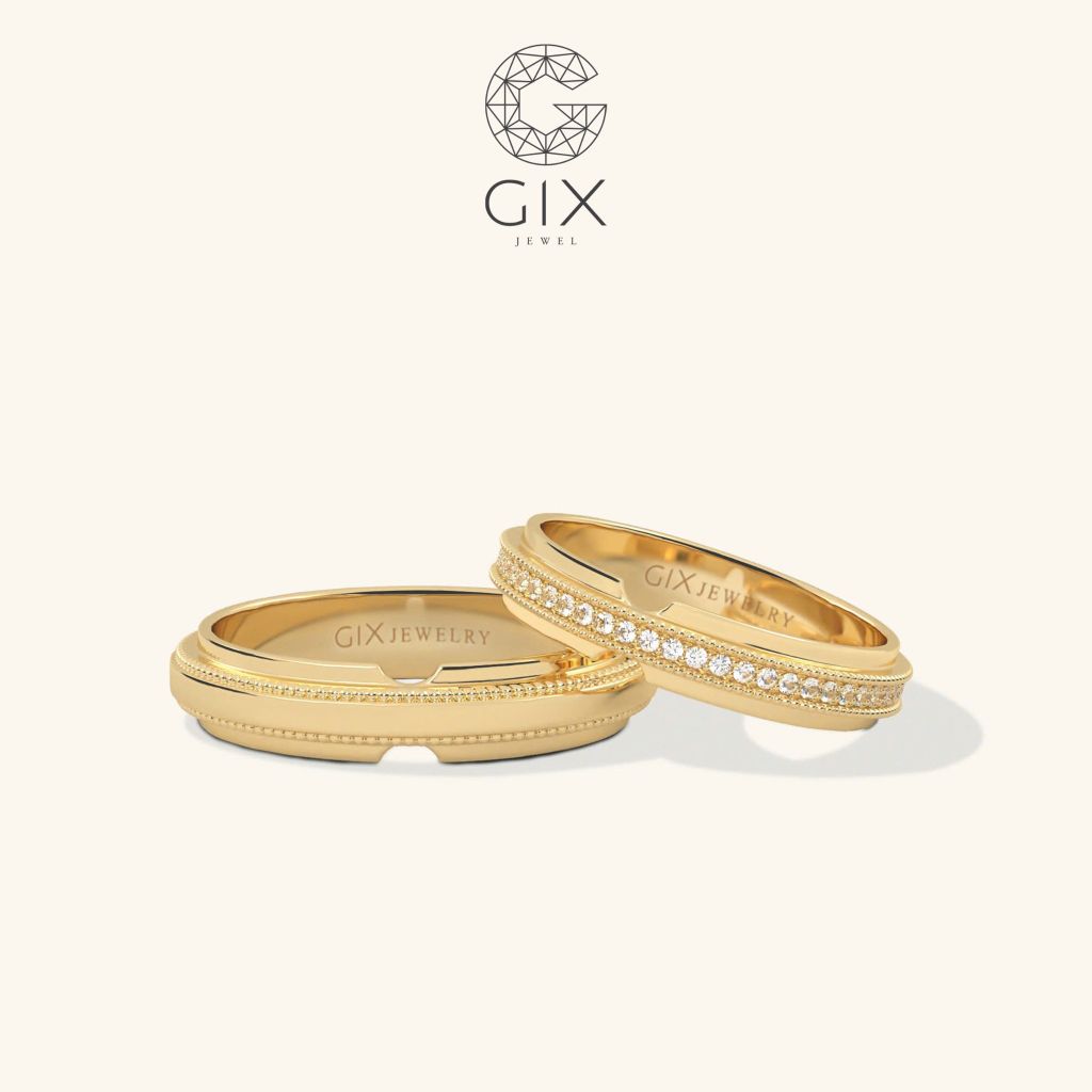 Nhẫn cưới vàng 14k kim cương đẹp dáng vô cực Gix Jewelry - GCR25050064