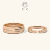  Cặp nhẫn cưới vàng hồng 18k vô cực theo phong thuỷ đính kim cương Gix Jewel 