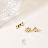  Bông tai cho bé gái mạ vàng trắng hình con cáo dễ thương Gix Jewelry 
