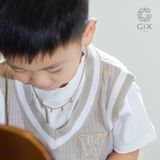  Dây chuyền em bé trai, bé gái bạc 925 đẹp đính đá gắn mặt chữ HAPPY Gix Jewel 