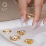  Nhẫn bạc nữ đẹp & vàng tây trơn xoắn đơn giản kiểu mới đeo ngón trỏ cá tính Gix Jewel 
