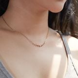  Dây chuyền vàng sợi mảnh 18k chữ cong vuông đính kim cương kiểu mới Gix Jewel 