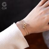  Lắc vàng nữ trơn bạc đẹp kiểu mới gắn charm trái tim đẹp giá rẻ Gix Jewel 