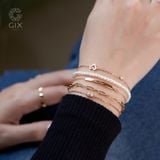  Vòng tay bạc nam nữ mắc xích vuông cá tính mạ vàng 18k Gix Jewel 