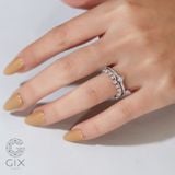  Bộ nhẫn đính hôn kim cương nhân tạo infinity love vàng trắng 18k bạch kim đẹp nhất Gix 