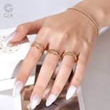  Nhẫn kim cương nữ vàng trắng 18k bạc đẹp đính Moissanite sang trọng Gix Jewelry 