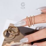  Nhẫn đính đá vàng tây & bạc nữ cao cấp đai mảnh đơn giản đẹp giá rẻ Gixjewerly 