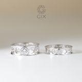  Nhẫn cưới vàng 18k thiết kế đẹp lạ đính đá lớn - GCR25050028 