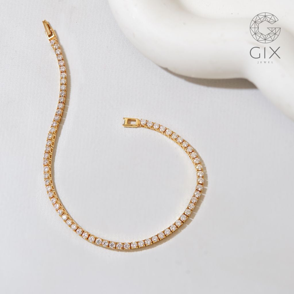  Lắc tay tennis nam nữ vàng 18k & bạc 925 Gix Jewel đính đá cao cấp TBBLT43 