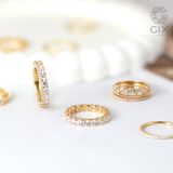  Nhẫn vàng nữ 18k dưới 3 triệu & bạc đẹp đính kim cương nhân tạo 3mm đeo ngón trỏ cá tính Gix 