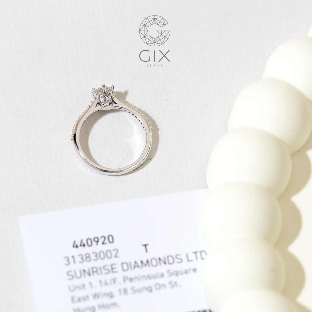 Nhẫn Cầu Hôn Vàng Trắng Bạc S925 Gix Jewel Đính Kim Cương Round Đẹp