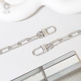  Vòng tay nam nữ bạc s925 vàng trắng 18k xích vuông khoá lớn Anh Trai Say Hi (ATSH) khắc tên Gix 
