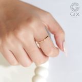  Nhẫn vàng nữ 18k dưới 2 triệu bạc trơn mỏng kiểu chữ V đẹp giá rẻ đeo dễ thương Gix 