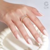  Nhẫn kim cương vàng 18k nữ đẹp đơn giản bạc ý cao cấp đeo ngón trỏ Gixjewel 