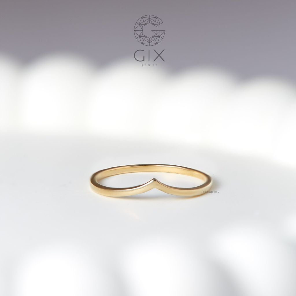 Nhẫn chữ v kiểu nữ đẹp vàng 18k bạc 925 đơn giản đeo ngón trỏ cá tính