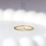  Nhẫn vàng nữ 18k dưới 2 triệu bạc trơn mỏng kiểu chữ V đẹp giá rẻ đeo dễ thương Gix 
