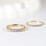  Nhẫn nữ kim cương tấm vàng trắng 18k & bạc đẹp sang trọng Gix Jewel 