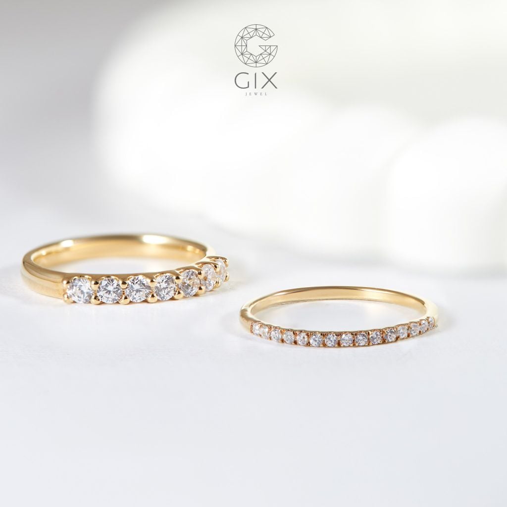 Nhẫn Bạc Nữ Đẹp Gix Jewel Mạ Vàng 18K Đính Đá Moissanite
