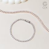  Lắc tay tennis chain vàng 18k bạc 925 đẹp nam nữ đính full đá cao cấp 