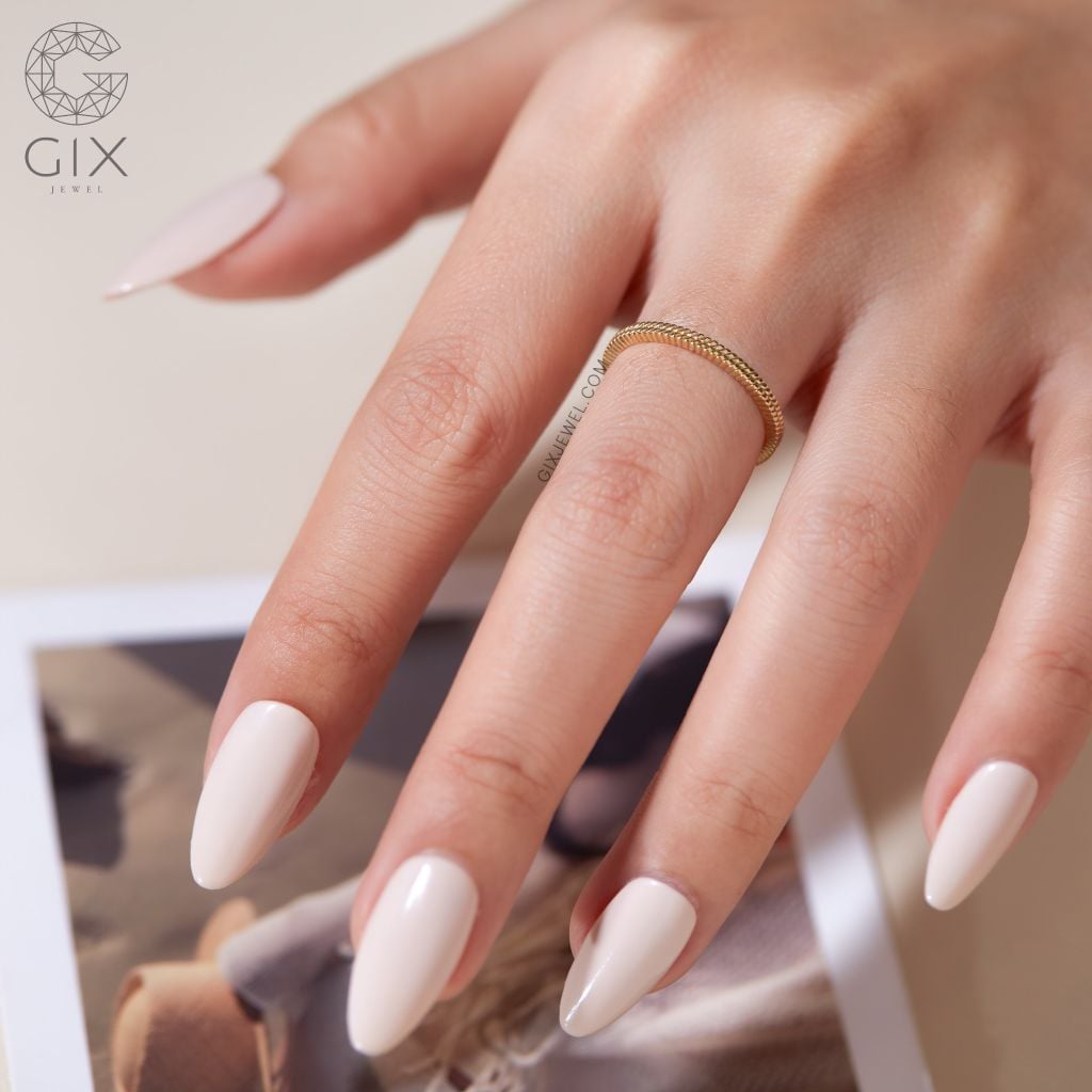 Nhẫn Bạc Nữ Đơn Giản Gix Jewel Bạc Thật Xi Bạch Kim Đai Xoắn