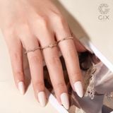  Nhẫn nữ kim cương vàng tây & bạc s925 hình trái tim đính hột dễ thương Gix Jewel 