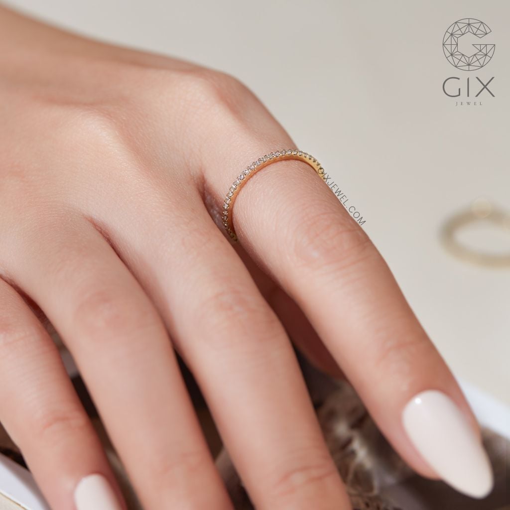 Nhẫn Bạc Nữ Đẹp Gix Jewel Mạ Vàng 18K Đính Đá Moissanite