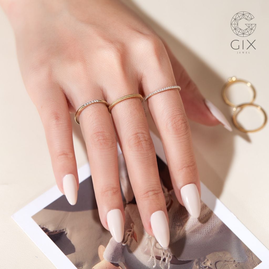 Nhẫn Bạc Nữ Đẹp Gix Jewel Mạ Vàng 18K Đính Đá Moissanite
