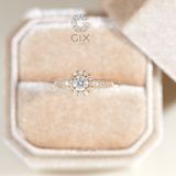  Nhẫn cầu hôn Halo bạc mạ vàng hồng 18k đơn giản đính kim cương nhân tạo Gix Jewelry 