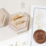  Nhẫn cưới vàng tây 610 đẹp đính kim cương tấm Gix - GCR25050094 
