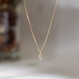  Dây chuyền bạc nữ khắc tên mạ vàng 18k đơn giản đẹp đính kim cương Gix Jewel 