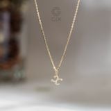  Dây chuyền bạc nữ khắc tên mạ vàng 18k đơn giản đẹp đính kim cương Gix Jewel 