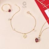  Lắc tay nữ đẹp vàng 18k bạc đơn giản sợi mảnh gắn hoa đính đá cao cấp 