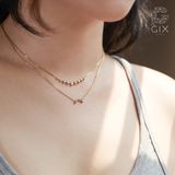  Dây chuyền vàng sợi mảnh 18k chữ cong vuông đính kim cương kiểu mới Gix Jewel 