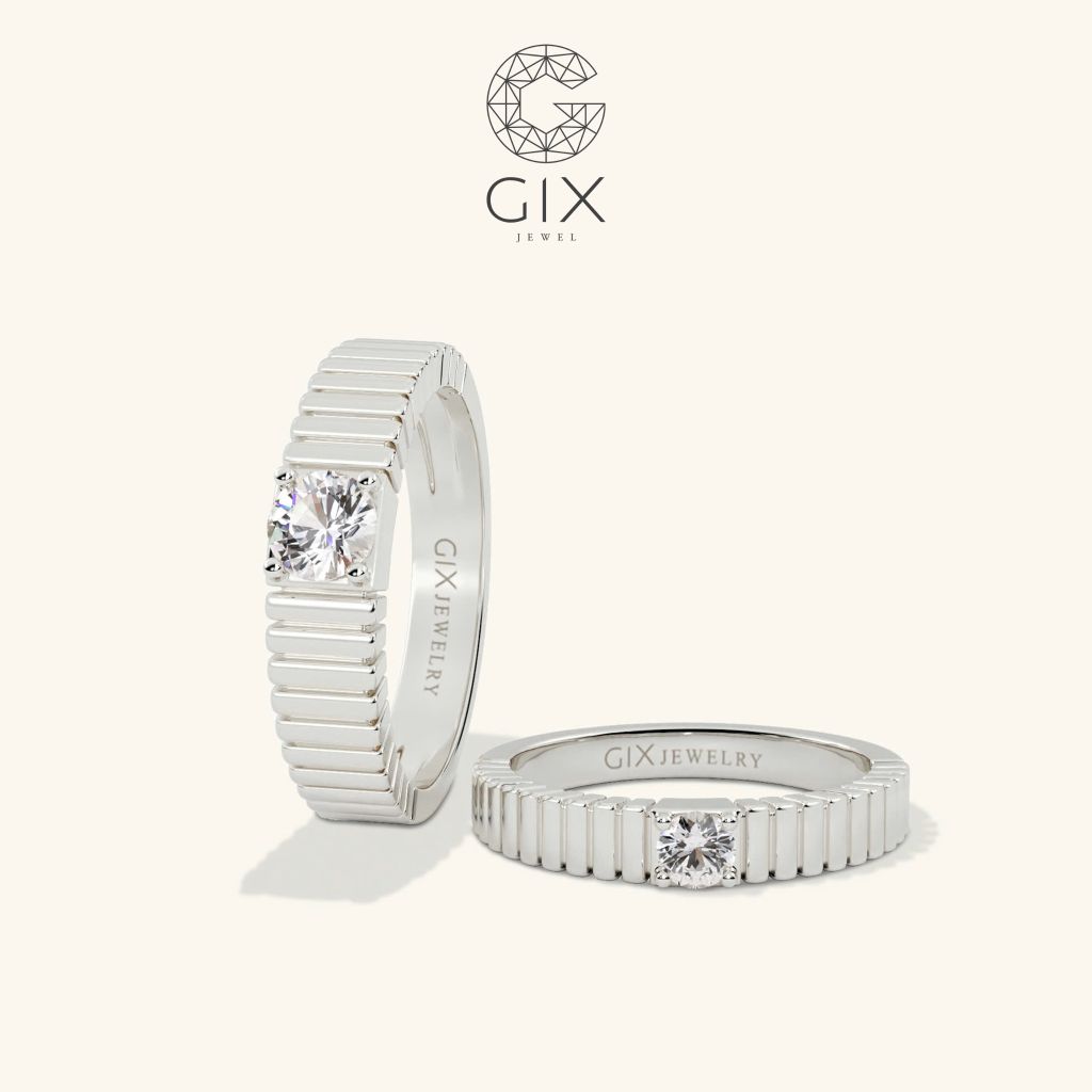 Nhẫn Cưới Vàng 14k Đính Moissanite Gix Jewel - GCR25050108