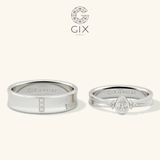  Nhẫn cưới Hàn Quốc đẹp vàng hồng Rose Gold hiện đại mới nhất đính kim cương Gix Jewel 