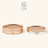  Nhẫn cưới Hàn Quốc đẹp vàng hồng Rose Gold hiện đại mới nhất đính kim cương Gix Jewel 