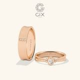 Nhẫn cưới Hàn Quốc đẹp vàng hồng Rose Gold hiện đại mới nhất đính kim cương Gix Jewel 