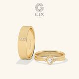  Nhẫn Cưới Vàng 18k Kiểu Hàn Quốc Hiện Đại Gix Jewel - GCR25050111 
