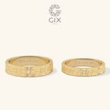  Nhẫn đôi đẹp bản to đính đá CZ cao cấp Gix - GCR25050110 